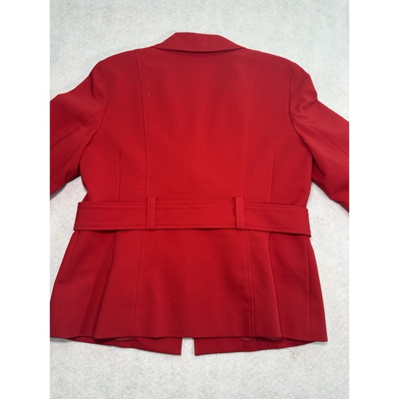Kasper Red Blazer Women's Size 8 Button Front Lined Career Jacket - Picture 13 of 13